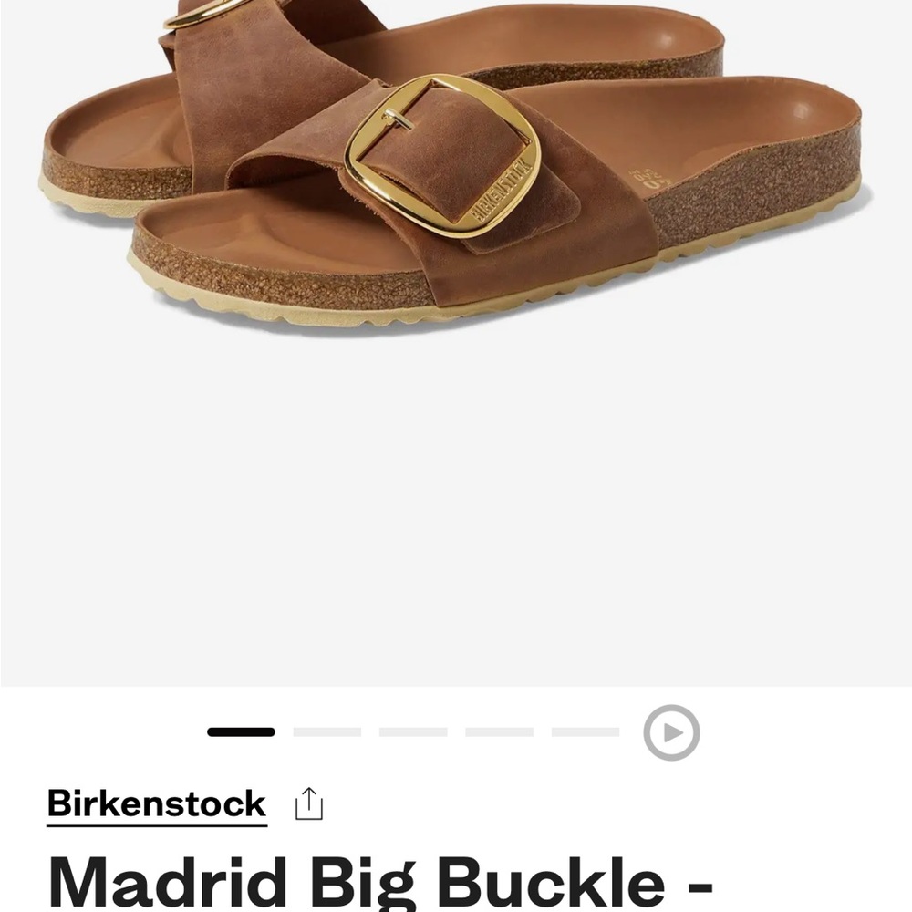 Birkenstock Madrid Big Buckle Sandals in Brown and Gold